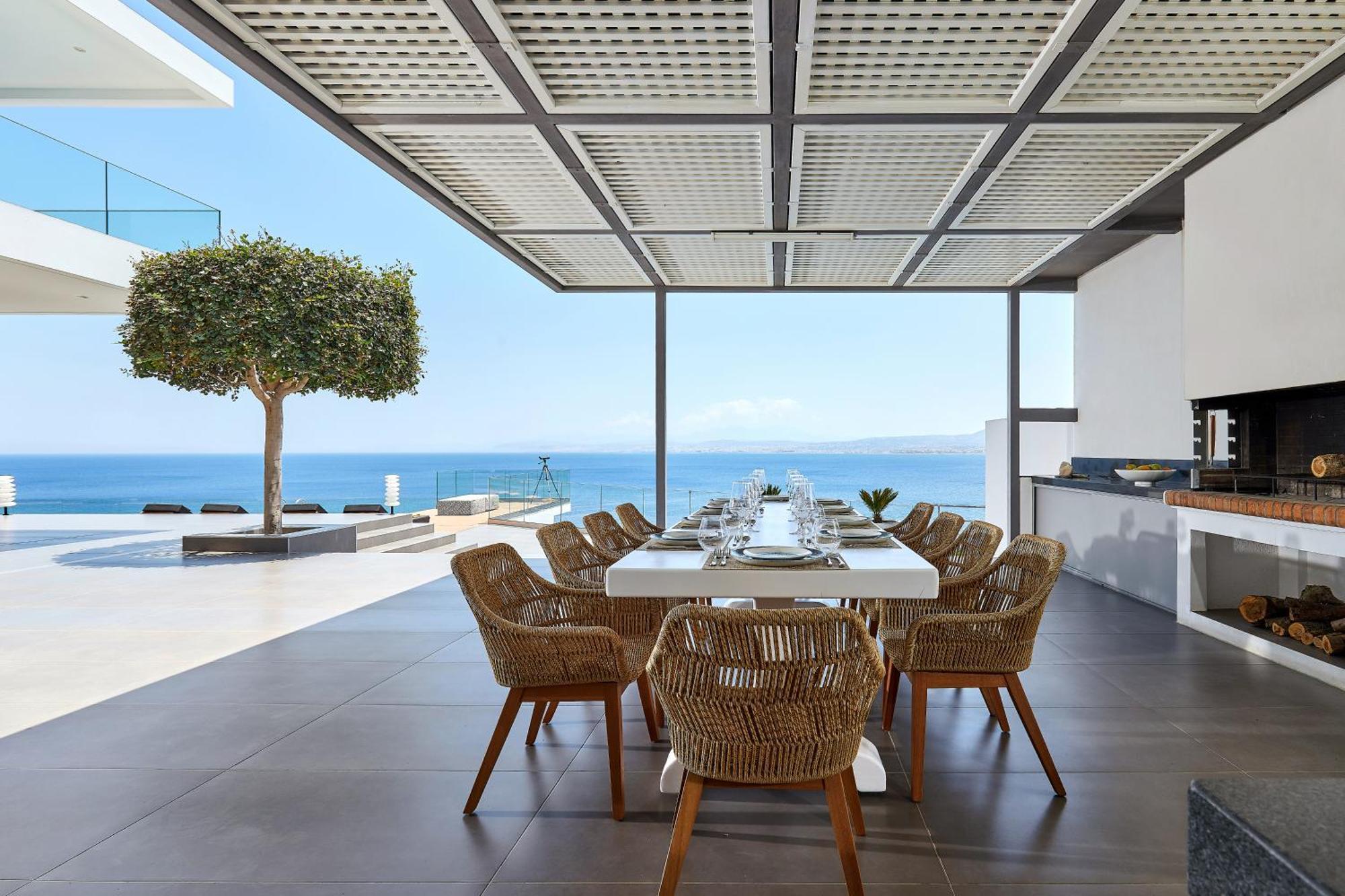 Beachfront Villa In Crete - Epavli Luxury Villa アギア・ペラギア エクステリア 写真