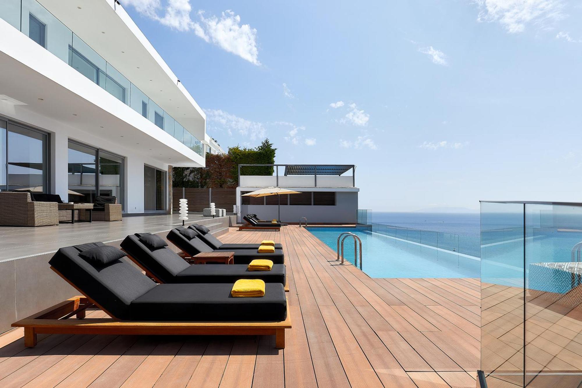 Beachfront Villa In Crete - Epavli Luxury Villa アギア・ペラギア エクステリア 写真