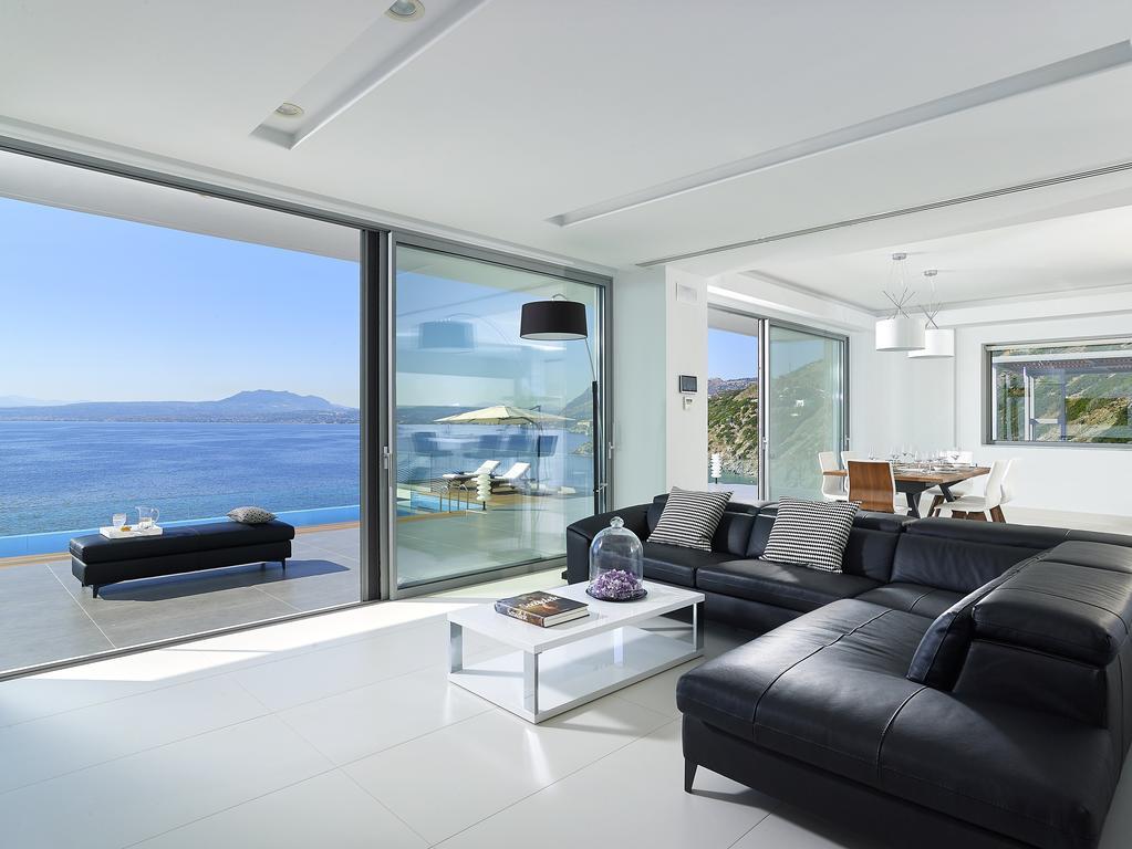 Beachfront Villa In Crete - Epavli Luxury Villa アギア・ペラギア エクステリア 写真